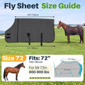Breathable Mesh Horse Fly Sheet for Summer, Size 72 Black Lightweight Cover