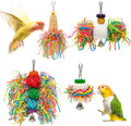 4PCS Bird Parrot Foraging Toys Parakeet Chewing Hanging Toy Shredded Paper Cage Accessories for Small Parrots Parakeets 
