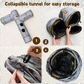 Cat Tunnel with Faux Metal Pipe Print,4-Way Tube for Large Cats, Kittens