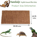 Hamiledyi Reptile Carpet Natural Coconut Fiber Tortoise Carpet Mats 4PCS
