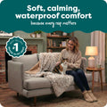 FurHaven Waterproof Throw Blanket for Dogs & Indoor Cats, Reversible Protective Pet Blanket, Medium, Long Faux Fur & Velvet, Driftwood