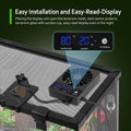 Reptile Tank Fan with Thermometer & Hygrometer | LED Display, Auto Ventilation for Enclosures & Terrariums