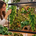 Reptile Plants for Terrarium Tank, Artificial Hanging Plant Vines with Suction Cups, Bearded Dragon Tank Accessories, Ge