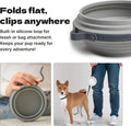 Cleverpup Nomad Large Collapsible Travel Dog Bowl - 4 Cup, Grey Silicone