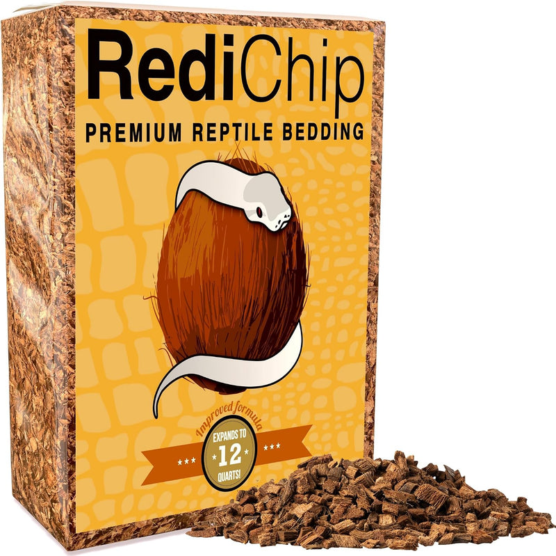 RediChip Reptile Bedding Loose Medium Coconut Chip Substrate 12 Quart Coco Husk Mulch for Snake and Gecko Habitat, Ball 
