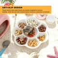 Eiito Reptile Food Bowl,Hermit Crab Lizard Gecko Ceramic Food Dish, 7 Compartments Anti-Turning Bearded Dragon Food & Wa