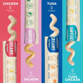PETPHABET Lickable Cat Treats Squeeze, Creamy Puree Squeezable Wet Kitten Treats, 4 Flavors Variety Pack 20 Tubes, Paste Snacks for Skin & Coat Health, Digestive Care, High Protein, Grain Free