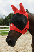 T TEKE Fine Mesh Horse Fly Mask with Ears, UV Blocking 3D Eye Visor with Extra Fleece Cushioned Forehead, Protection fro