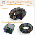 Guinea Pig Playpen with Tunnel, Rainbow Playpen with 98.4" Extended Tube & Open Side, Rabbit Playpen for Bunny, Hamster,