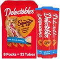 Delectables Squeeze Up Creamy Squeezable Puree, Lickable Wet Cat Treats, Grain Free, No Added Fillers, No By-Products, N