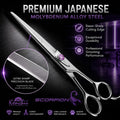 Kenchii Scorpion Dog Grooming Scissors, 7 Inch Straight Shears, Dog Scissors for Grooming, Professional Pet Grooming Scissors, Heavy Duty, Durable and Sharp