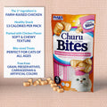 INABA Churu Bites for Cats, Soft/Chewy Baked Chicken Wrapped Churu Filled Cat Treats with Vitamin E, 0.35 Ounces per Tube, 24 Tubes Total (3 Tubes per Pack), Chicken Recipe
