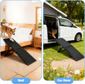 Dog Ramp for Car,33.2"x 12.8" Dog Stairs for Large Dogs with Anti-Slip Surface,Large Folding Pet Stairs for SUV,Truck wi