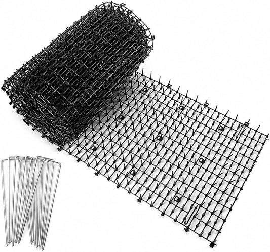 13Ft x 12 Inch Scat Mat for Cats, Cat Scat Mat with Spikes, Anti-Cats Deterrent Mat, Pet Repellent Mat, Cat Digging Stopper Prickle Strip for Indoor Outdoor Sofa Furniture with Garden Staples