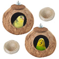 Apatal Coconut Bird Nest for Cage Natural Coconut Shell Birds House 2 Pack Parakeet Small Coconut Hide Breeding Hut Bird Cage Accessories for Parrot Lovebirds Budgies Cockatiel Conure Finch Canary