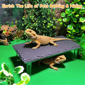 Bearded Dragon Basking Platform,Reptile Hide Cave with Slate Rock,S