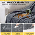 Waterproof Pet Blanket, Liquid Pee Proof Dog Blanket for Sofa Bed Couch, Reversible Sherpa Fleece Furniture Protector Cover for Small Medium Large Dogs Cats, Dark Gray Small（40" x 28"）