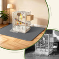 Silicone Bird Cage Mat 57" x 40" Under Crate Floor Protector, Dark Grey