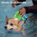 Petglad Dog Life Jacket with Handle Adjustable Swim Vest, Blue & Green, L