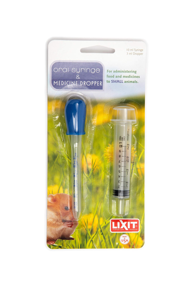 Lixit® Nursing and Hand Feeding Syringe and Bottle Kits for Cats, Rabbits, Puppies and Other Pets (Syringe + Dropper)