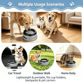 25oz Slow Drink Dog Water Bowl, No Spill Water Bowl for Dogs Cats, Non-Splash No Mess Puppy Kitten Water Feeder, Carried Portable Base for Vehicle Car,Travel,Home (Small/Medium Pets) - Gray
