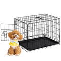 Aidoly Dog Crate - Single Door 30 Inch Portable Puppy Dog Cage, Metal Wire Pet Kennel with Secure Lock, Leak-Proof Pan Tray, Foldable Design for Dogs Pets Indoor Training and Outdoor Travel