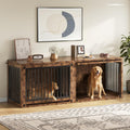 Jocoevol Dog Crate Furniture - 42'' Wooden Dog Kennel for Large Dogs up to 80 lb, Large Dog Crate with Hidden Sliding Do