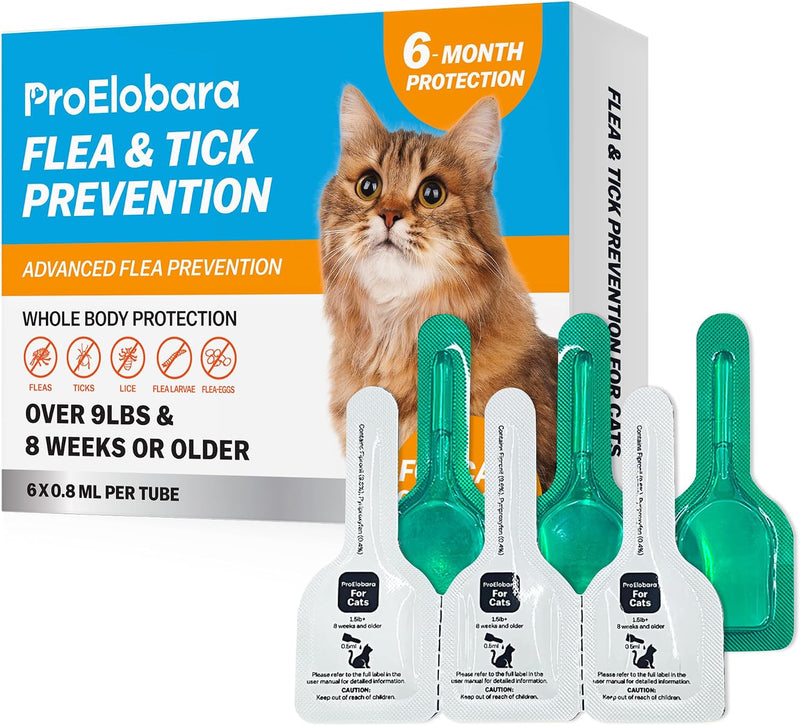 Topical Flea and Tick for Large Cats: Waterproof Topical Cat Flea and Tick – Fast-Acting & Long-Lasting at Home Control 