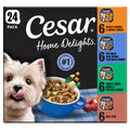 Cesar Home Delights Adult Wet Dog Food, Pot Roast with Spring Vegetables, Beef Stew, Turkey, Green Beans, & Potatoes, and Hearty Chicken & Noodle Dinner in Sauce Variety Pack, 3.5 oz. 24 Count