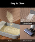 Cooyes Cat Litter Mat - Cut to Fit Any Place, 35"x23" Large Litter Trapping Mat for Litter Box, Easy to Clean, Waterproof & Non-Slip Kitty Pad, Scatter Control to Protect the Floor (Khaki)
