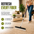 Room Groom PET Carpet Rake and Groomer with Telescoping 54 Inch Adjustable Handle, Rugs, and Artificial Turf, Purple Gri