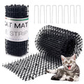 Hmyomina 16.4FT Scat Mat for Cats with 8 Garden Staples, Cat Scat Mat with Spikes Outdoor Plant & Furniture Protector(2PCS, 8.2FT Each)