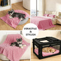 gogobunny Pet Blanket for Dogs Cats, 300GSM Ultra Soft Coral Fleece Blanket, Washable Small Dog Cat Blanket, Calming Crate Mat, Furniture Protector for Couch Bed Car Seat, Pink, 25x35IN