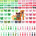 Chunful 100 Pcs Valentine's Dog Bow Ties St. Patrick's Day Dog Collars Bulk