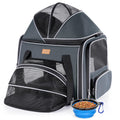 Morpilot Top and Side Expandable Cat Carrier, Airline Approved Collapsible Soft-Sided Pet Carrier for Medium/Large Cats and Puppies up to 20lbs for Car Rides and Vet Visits (Dark Gray)