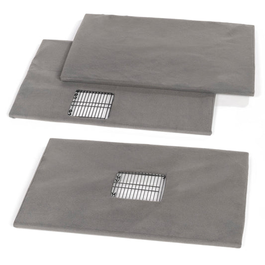 Prevue Pet Products Ferret Cage Plush Fitted Grille Cover Set - Washable Polyester Cage Cover, Prevue Ferret Enclosure Accessories, Plush & Soft Animal Cage Liner - Gray