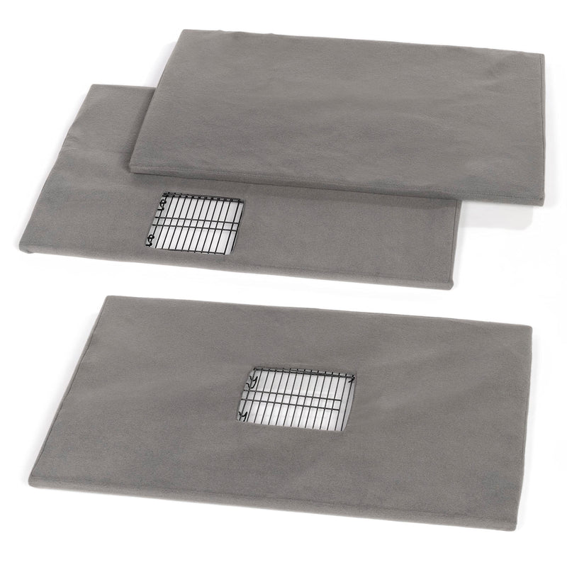 Prevue Pet Products Ferret Cage Plush Fitted Grille Cover Set - Washable Polyester Cage Cover, Prevue Ferret Enclosure Accessories, Plush & Soft Animal Cage Liner - Gray