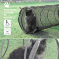 Catio Outdoor Cat Enclosure, 3-in-1 Extra Large Portable Cat Playpen with Tower Tent & Tunnel, Foldable Waterproof Mesh Catio for Indoor Outdoor Cats & Small Pets
