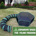 Pawtenda 2-in-1 Cat Tent & Enclosure Outdoor, Foldable Playpen with Tunnel