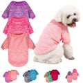 MOIRIG 3 Pack Dog Sweater, Dog Sweaters for Small Dogs, Warm Soft Pet Clothes for Puppy, Medium Large Cat, Dogs Girl or Boy, Dog Shirt for Winter Christmas (Pink+Purple+HotPink, Small)