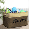 PET ARTIST Dog Toy Basket, Collapsible Dog Toy Bin Box with Comfortable Handles, Large Pet Toy Storage Basket Organizer for Accessories, Toys,Coat & Clothing,Blanket Leash (Brown, M:15"x11"x9")