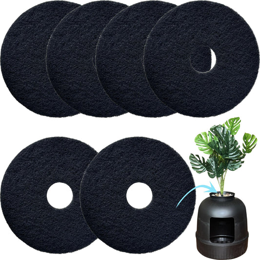 TeurWone Cat Litter Box Replacement Filters for Hidden Litter Box Cat, Activated Charcoal Filters Replacement to Absorb Odors and Litter Box Deodorizer for Hidden Enclosure Litter (6 Pack)