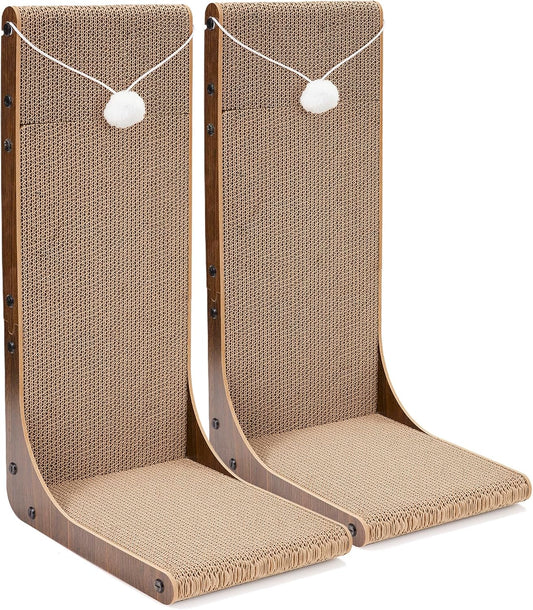 2-Pack L-Shaped Cat Scratching Board Cardboard Cat Scratcher
