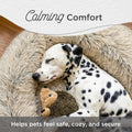 Best Friends by Sheri The Original Calming Donut Dog Bed for Medium Dogs up to 45 lbs, Shag Faux Fur, Taupe, Medium, 30" x 30"