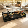 Xymoso DIY Guinea Pig Cages with Waterproof Canvas Bottom,16 Panels Small Animal Cage Pet Playpen with Door for Bunny Tu