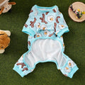 Dog Pajamas Onesie for Small & Medium Dogs - Polyester, Cozy, Wrinkle-Resistant Four-Legged Apparel (Light Blue, Small)