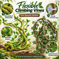 HERCOCCI Reptile Vines, Flexible Jungle Climbing Vines Terrarium Plastic Plants and Leaves Tank Accessories Decor for Ge