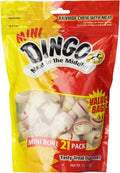Dingo Mini Bone Rawhide Dog Treat For Small Dogs, 21 Count