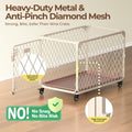Aurapaws 30 Inch Small Dog Crate with Lockable Wheel, Diamond Mesh Metal Dog Crates for Small Dogs, up to 70 lbs, Double Secure Latch & Leak-Proof Tray, Easy Assembly&Lightweight Pet Dog Kennel Cage
