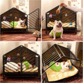 IRONCK 27.6" Dog Crate Furniture with Pull-Out Tray and Wheels